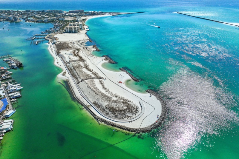 The emerald coastline from above